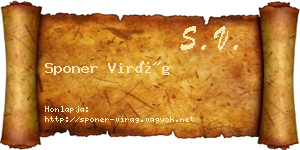 Sponer Virág névjegykártya